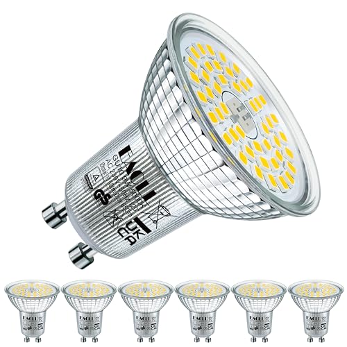 EACLL GU10 LED Tageslichtweiß 9W Ersetzt 125W Halogen Leuchtmittel, 6er Pack. 1150 Lumen 5000K Birnen, AC 230V Flimmerfrei Strahler, Abstrahlwinkel 120° Spot, Nicht Dimmbar Reflektorlampen von EACLL