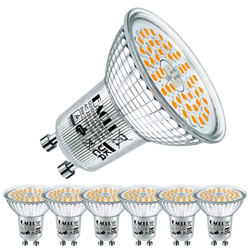 EACLL GU10 LED Warmweiss 9W Ersetzt 125W Halogen Leuchtmittel, 6er-Pack. 1150 Lumen 2700K Birnen, AC 230V Flimmerfrei Strahler, Abstrahlwinkel 120° Spot, Nicht Dimmbar Reflektorlampen von EACLL