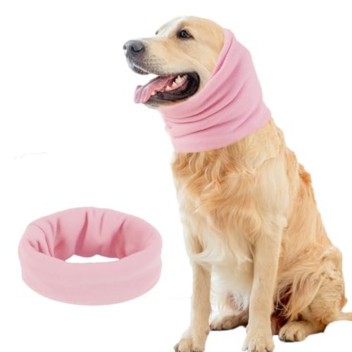 Pattepoint Hündohr Muffs Noise Protection, Kleiner Hund Ohrenschützer für Komfort Small Dog Earmuffs, Kapuzenpullis für Hunde Katzen, Hunde Hals und Ohren Wärmer Hunde Hoodie Anti Angst Snood -Rosa L von EASY JOY