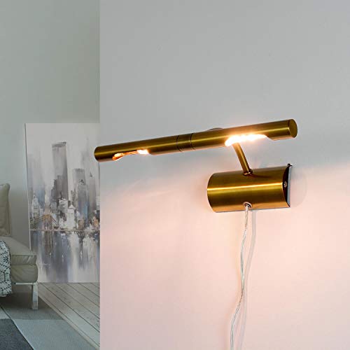 EASYLIGHT Spiegelleuchte aus Metall in Bronze 2xG9 B:29cm klassisch Bilderleuchte für Flur Bad Wohnzimmer Schlafzimmer Wandlampe Bilderlampe Wandleuchte Innen von EASYLIGHT