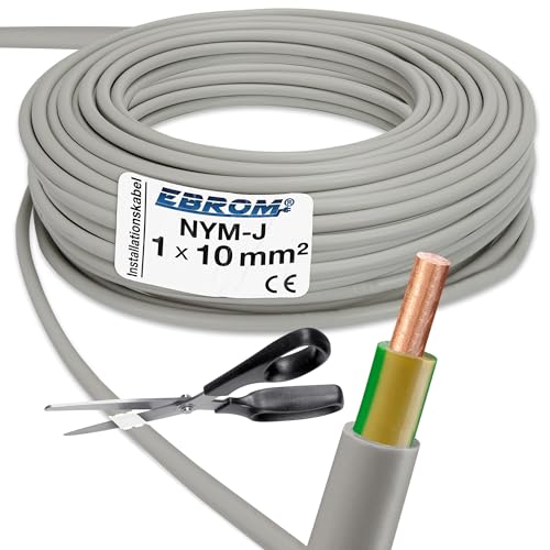 EBROM Mantelleitung Erdungskabel Erdungsleitung GRAU NYM-J 1x10 mm² - Meterware auf den Meter genau - Auswahl in 1 Meter Schritten - Ihre Auswahl: 10 mm2 - Länge: 19 Meter EBROM Mantelleitung Erdungskabel Erdungsleitung GRAU NYM-J 1x10 mm² - Meterware auf den Meter genau - Auswahl in 1 Meter Schritten - Ihre Auswahl: 10 mm2 - Länge: 19 Meter von EBROM