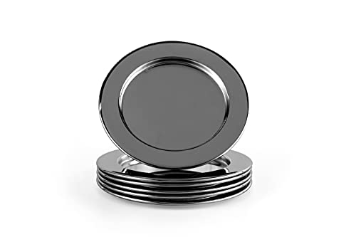 Echtwerk Glasuntersetzer-Set aus Edelstahl, Getränke-Untersetzer, Glasablage, Runde Untersetzer für Glas, Tassen, Vasen, Kerzen, kratzschutz, Ø ca. 8 cm, Black-Edition, 6-teilig von ECHTWERK