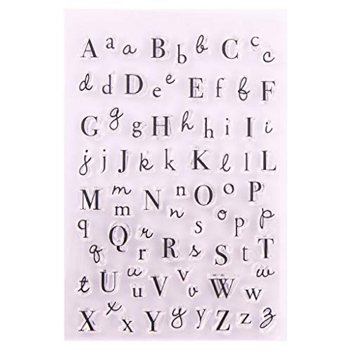 Alphabet DIY Transparente Briefmarke, Silikon Stempel Set, Clear Stamps, Schneiden Schablonen, Bastelei Scrapbooking-Werkzeug von ECMQS