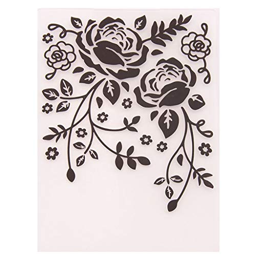 ECMQS Blume DIY Kunststoff Embossing Folder Prägefolder, Waschbar Reusable Schablone Für Sammelalbum Fotoalbum Karte Machen Dekoration Handwerk von ECMQS