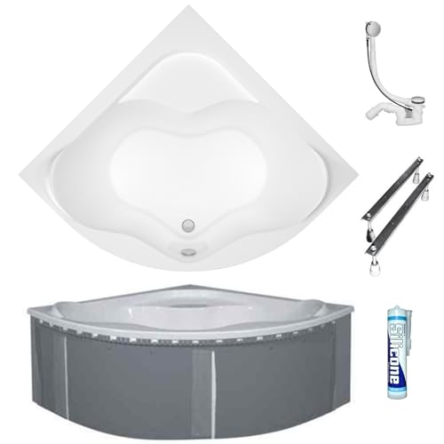 ECOLAM Badewanne SELMA 150x150 cm + Wannenträger zum Verfliesen | Eckwanne Eckbadewanne Acrylwanne Träger Styropor befliesbar | Ablaufgarnitur symmetrisch Acryl weiß Füße Silikon Set ECOLAM Badewanne SELMA 150x150 cm + Wannenträger zum Verfliesen | Eckwanne Eckbadewanne Acrylwanne Träger Styropor befliesbar | Ablaufgarnitur symmetrisch Acryl weiß Füße Silikon Set von ECOLAM