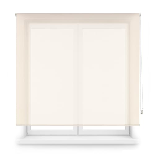 ECOMMERC3 | Premium-Screen-Rollo Größe 160 x 240 cm, Rollo mit Rohr 38 mm, Stoffgröße 157 x 235, einfache Installation, Beige von ECOMMERC3