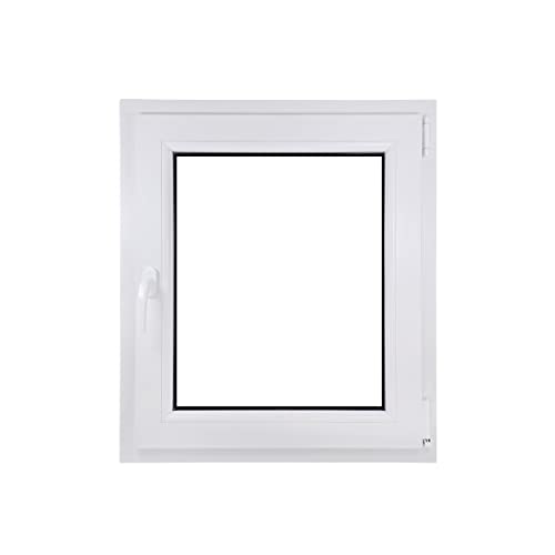 ECOPROF Kellerfenster | Langlebiges Kunststoff-Fenster | Maße 60x80 cm (600x800 mm) | Dreh-Kipp Fenster DIN Rechts | Farbe: Goldene Eiche | 70mm Profil von ECOPROF.eu