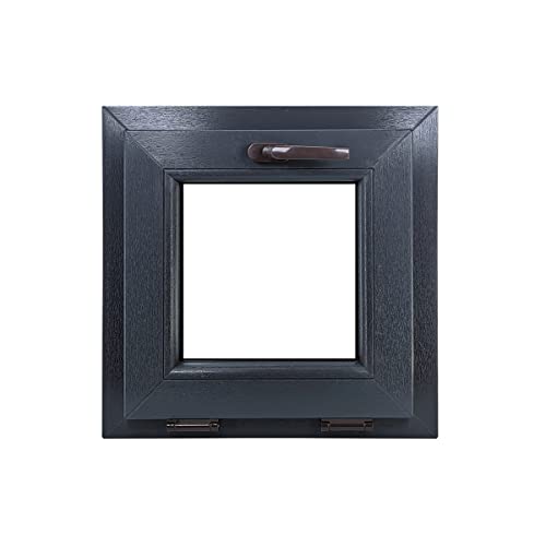 ECOPROF Kipp - Kellerfenster | Kunststoff Fenster | Gartenhaus Fenster | Maße: 50x50 cm (500x500 mm) | Farbe: Anthrazit (beidenseitig) | 70mm Profil von ECOPROF.eu