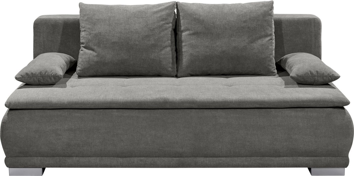 ED EXCITING DESIGN Schlafsofa Luigi, mit Bettfunktion, Bettkasten, Rücken- und Armlehnkissen, frei im Raum von ED EXCITING DESIGN