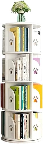 EESHHA Bücherregal Bücherregal, drehbares Bücherregal, bodenstehende Regale mit offenem Design, Regal für Wohnzimmer, Arbeitszimmer (Bianco 50,5 x 128 cm) von EESHHA