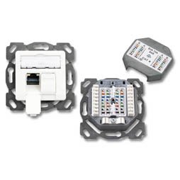 EFB-Elektronik SCENetwork Netzwerkdosen Datendosen, 10Gigabit, CAT6A 500Mhz, 2 x RJ45, Unterputz Ausführung, RAL9010 reinweiss, für Einbaukanal Unterflursysteme, designfähig von EFB-Elektronik