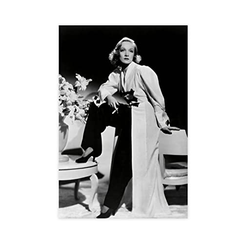 EFEZAC Marlene Dietrich Poster 28 Leinwand Poster Wandkunst Dekor Druck Bild Gemälde für Wohnzimmer Schlafzimmer Dekoration Rahmen Stil 60 x 90 cm von EFEZAC