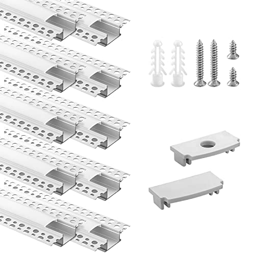 10-PACK LED Trockenbauprofil 1M, LED-Profil Aluminum AluProfil für LED Streifen für Wände und Decken, LED-Kanal mit Clip-in-Diffusor und für breitere Streifen wie Philips Hue… von Efishine