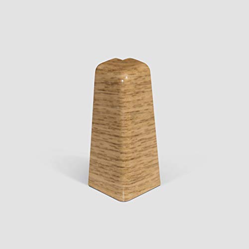 EGGER Außenecke Sockelleiste Eiche rotbraun für einfache Montage von 60mm Laminat Fußleisten | Inhalt 2 Stück | Kunststoff robust | Holz Optik natur von Egger