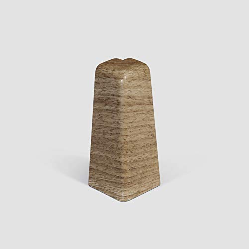EGGER Außenecke Sockelleiste Nußbaum hellbraun für einfache Montage von 60mm Laminat Fußleisten | Inhalt 2 Stück | Kunststoff robust | Holz Optik hell braun von Egger