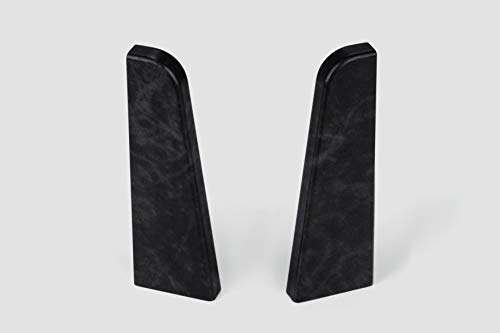 EGGER Endstück Sockelleiste Stein schwarz für einfache Montage von 60mm Laminat Fußleisten | Inhalt 2 Stück | Kunststoff robust | Stein Optik anthrazit von Egger