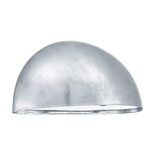 EGLO Außen-Wandlampe Lepus, 1 flammige Außenleuchte, Wandleuchte aus Stahl feuerverzinkt, Farbe: Silber, Fassung: E27, IP23 von EGLO