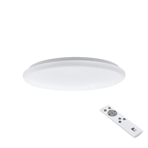 EGLO LED Deckenlampe Giron, 1 flammige Deckenleuchte, Material: Stahl, Kunststoff, Farbe: Weiß, Ø: 57 cm, dimmbar, Weißtöne per Fernbedienung einstellbar von EGLO