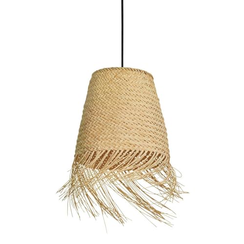 EGLO Hängelampe Aycliffe, 1-flammige Pendelleuchte Esstisch, Esszimmerlampe im Boho Design mit Lampenschirm aus Seegras in Natur, Hängeleuchte mit E27 Fassung von EGLO