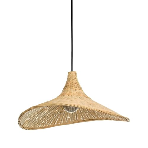 EGLO Hängelampe Haxey, 1-flammige Pendelleuchte Esstisch, Esszimmerlampe aus Bambus in Natur, Holz Hängeleuchte mit E27 Fassung von EGLO