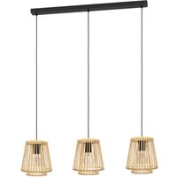 EGLO Hängelampe Hykeham, Pendelleuchte Esstisch 3-flammig, Holz Esszimmerlampe mit Lampenschirm aus Bambus in Natur, Hängeleuchte mit E27 Fassung EGLO Hängelampe Hykeham, Pendelleuchte Esstisch 3-flammig, Holz Esszimmerlampe mit Lampenschirm aus Bambus in Natur, Hängeleuchte mit E27 Fassung von EGLO