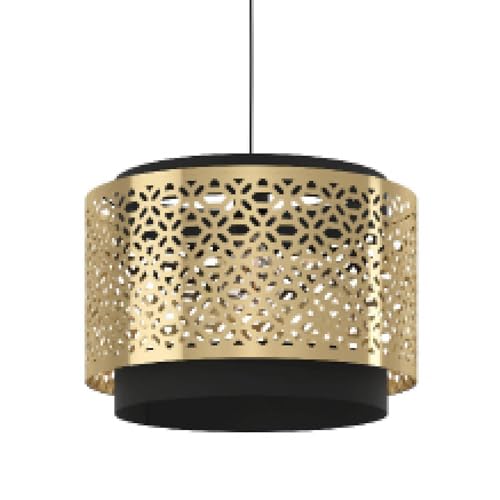 EGLO Hängelampe Sandbach, 1-flammige Pendelleuchte über Esstisch, elegante Esszimmerlampe aus Messing und Metall in Schwarz, Hängeleuchte mit E27 Fassung, Ø 42 cm von EGLO