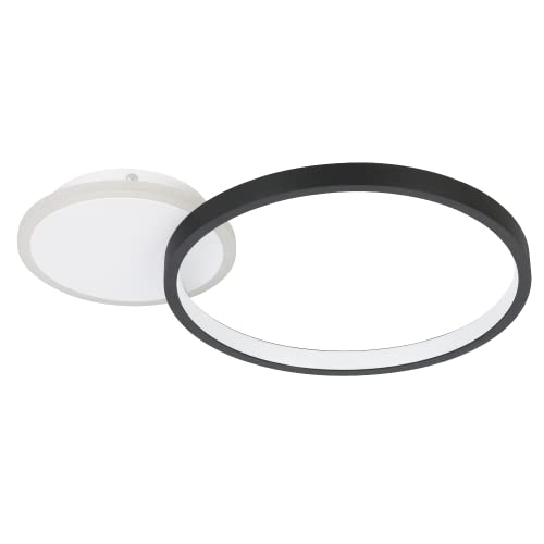 EGLO LED Deckenlampe Gafares, dimmbare Deckenleuchte mit Fernbedienung, runde Wohnzimmerlampe aus Aluminium und Stahl in weiß und schwarz, Lampe Decke warmweiß-kaltweiß von EGLO