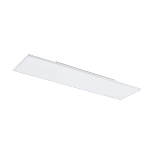 EGLO LED Deckenleuchte Turcona-B, Deckenlampe, LED Panel aus Metall und einer Kunststoff Leuchtfläche in Weiß, Küchenlampe, Flurlampe Decke, LED Wohnzimmerlampe warmweiß, L 118,7 cm von EGLO