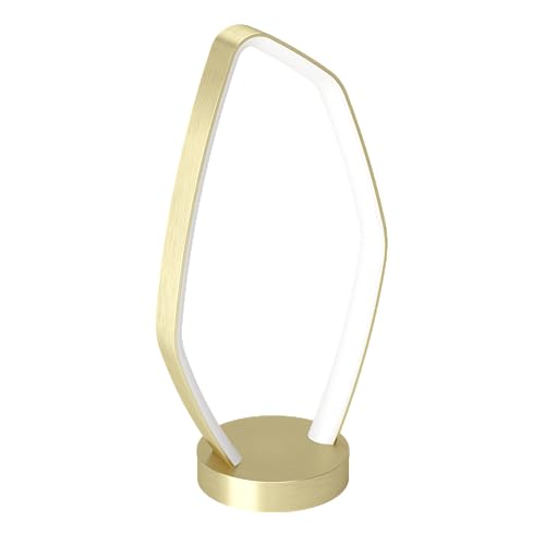 EGLO LED Tischlampe Vallerosa, elegante Nachttischlampe, Tischleuchte aus Metall in Messing-gebürstet, Tisch-Lampe für Wohnzimmer und Schlafzimmer, warmweiß von EGLO