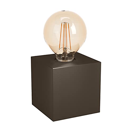 EGLO Tischlampe Prestwick 2, 1 flammige Tischleuchte industrial, Nachttischlampe aus Metall, Wohnzimmerlampe in Dunkel-Bronze, Lampe mit Schalter, E27 Fassung von EGLO