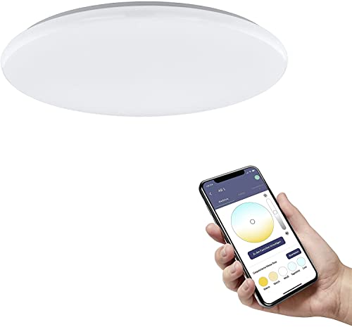 EGLO connect.z Smart-Home LED Deckenleuchte Totari-Z, Deckenlampe Ø 56 cm, ZigBee, App und Sprachsteuerung Alexa, Lichtfarbe einstellbar (warmweiß-kaltweiß), dimmbar von EGLO