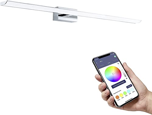 EGLO connect.z Smart-Home LED Spiegelleuchte Tabiano-Z, L 90,5 cm, ZigBee, App und Sprachsteuerung Alexa, Lichtfarbe einstellbar (warmweiß-kaltweiß), RGB, dimmbar, Bad Wandlampe, IP44 von EGLO