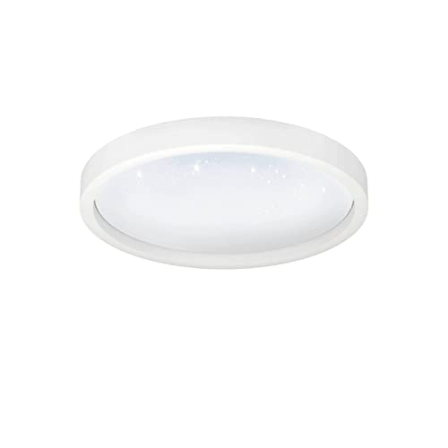 EGLO connect.z Smart Home LED Deckenleuchte Montemorelos-Z mit Kristall-Effekt, ZigBee, App und Sprachsteuerung Alexa, warmweiß-kaltweiß, RGB, dimmbare Deckenlampe in Weiß, Ø 42 cm von EGLO