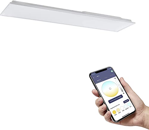 EGLO connect.z Smart-Home LED Panel Herrora-Z, Deckenlampe L 120 cm, ZigBee, App und Sprachsteuerung Alexa, Lichtfarbe einstellbar (warmweiß-kaltweiß), dimmbar von EGLO
