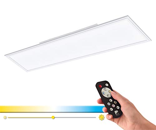 EGLO Access LED Deckenleuchte Salobrena-A, 1 flammige Wandlampe, LED Deckenlampe aus Aluminium und Kunststoff in Weiß, mit Fernbedienung, Farbtemperaturwechsel (warm, neutral, kalt), dimmbar, L 120 cm von EGLO