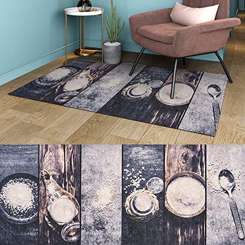 EIDEMED Küchenteppich 90x120cm Waschbar Anti Rutsch Polyester Teppich Polyester Anpassbar Einfach zu Säubern für Kitchen Floor Runner Rug, C, 23102 von EIDEMED