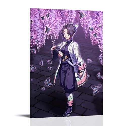 EKoKim Demon Slayer Anime Poster Kochou Shinobu Poster Dekorative Malerei Leinwand Wandposter und Kunstdruck Moderne Familie Schlafzimmer Dekor Poster 60 x 90 cm von EKoKim