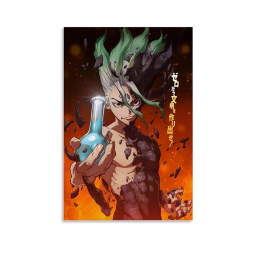 EKoKim Dr. Stone Anime-Poster, Kunstdruck, Poster, dekoratives Gemälde, Leinwand, Wandposter und Kunstdruck, modernes Familienschlafzimmer-Dekor-Poster, 20 x 30 cm von EKoKim