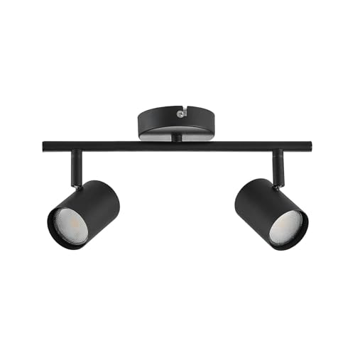 ELC Deckenlampe, Spotbalken drehbar und schwenkbar, Deckenstrahler, Deckenleuchte 2x GU10, ohne Leuchtmittel, Strahler, Spot, Deckenspot, Wohnzimmerlampe von ELC European Lighting Circle