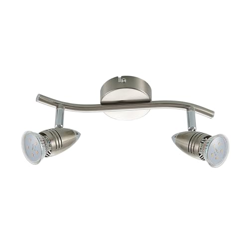 ELC Deckenlampe, Spotbalken drehbar und schwenkbar, Deckenstrahler, Deckenleuchte 2x GU10, ohne Leuchtmittel, Strahler, Spot, Deckenspot, Wohnzimmerlampe von ELC European Lighting Circle