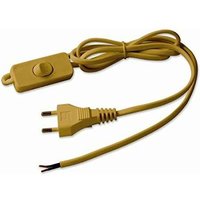 Kabel mit Schalter und Stecker 6A, 2x0.75, Gold Electraline von ELECTRALINE