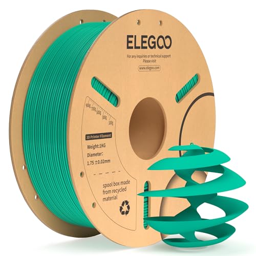 ELEGOO PLA+ Filament 1.75mm Meergrün 1KG, PLA Plus 3D Drucker Filament, Härter und Stärker Filament-3D-Druckmaterialien, Maßgenauigkeit +/-0,02mm, Kompatibel mit FDM-Drucker(1KG/Spool, 2.2lbs) von ELEGOO