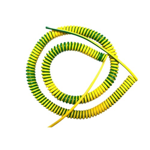 Kabel flexibel Spiralzugdraht, Erdungsfederdraht, 0,5 mm, quadratisch, Einzelkern, 0,75 mm, 1 mm, 1,5 mm, 2,5 mm, Verlängerung des Netzkabels Verlängerungsstecker(Size:Stretch 2 meter,Color:17AWG 1.0m von ELLANA
