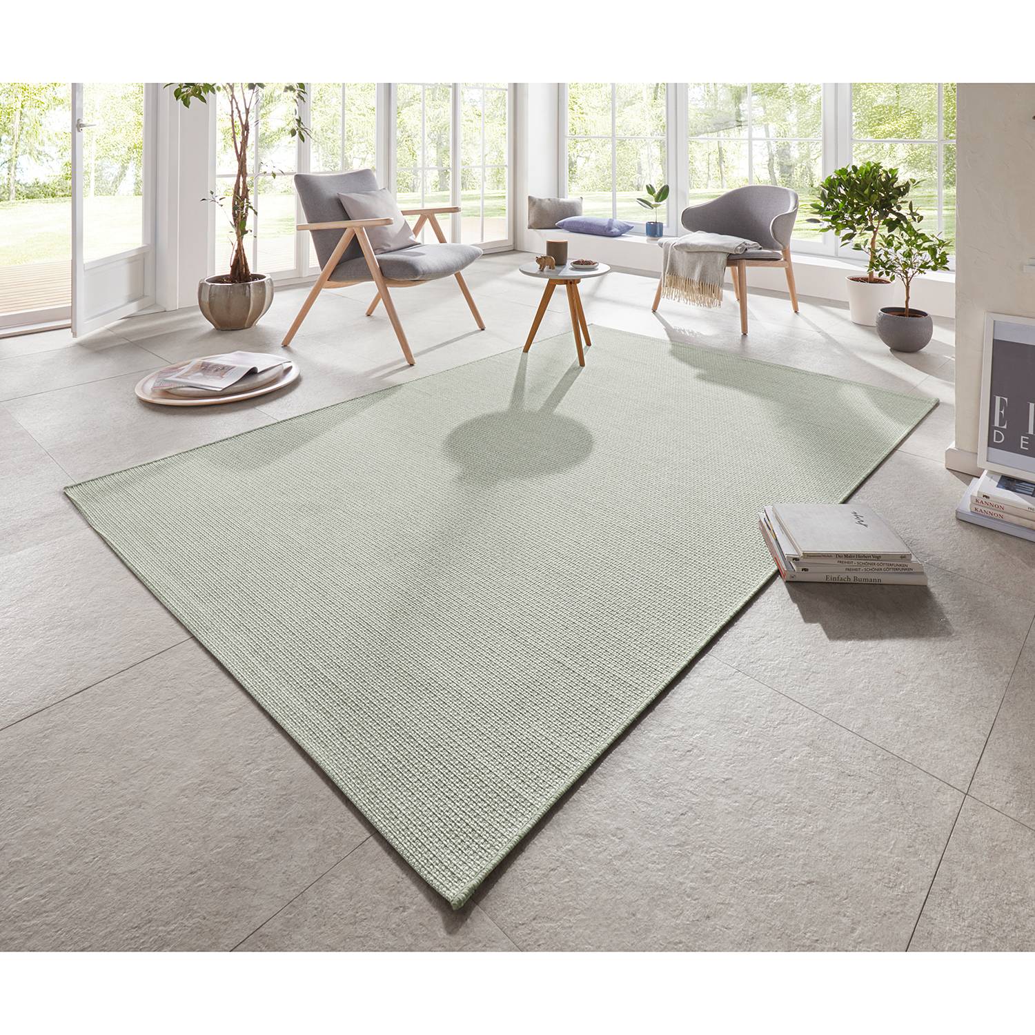 ELLE DECOR Teppich Millau Grün für Innen/Außen Rechteckig 140x200 cm (BxT) Kunstfaser von ELLE DECORATION