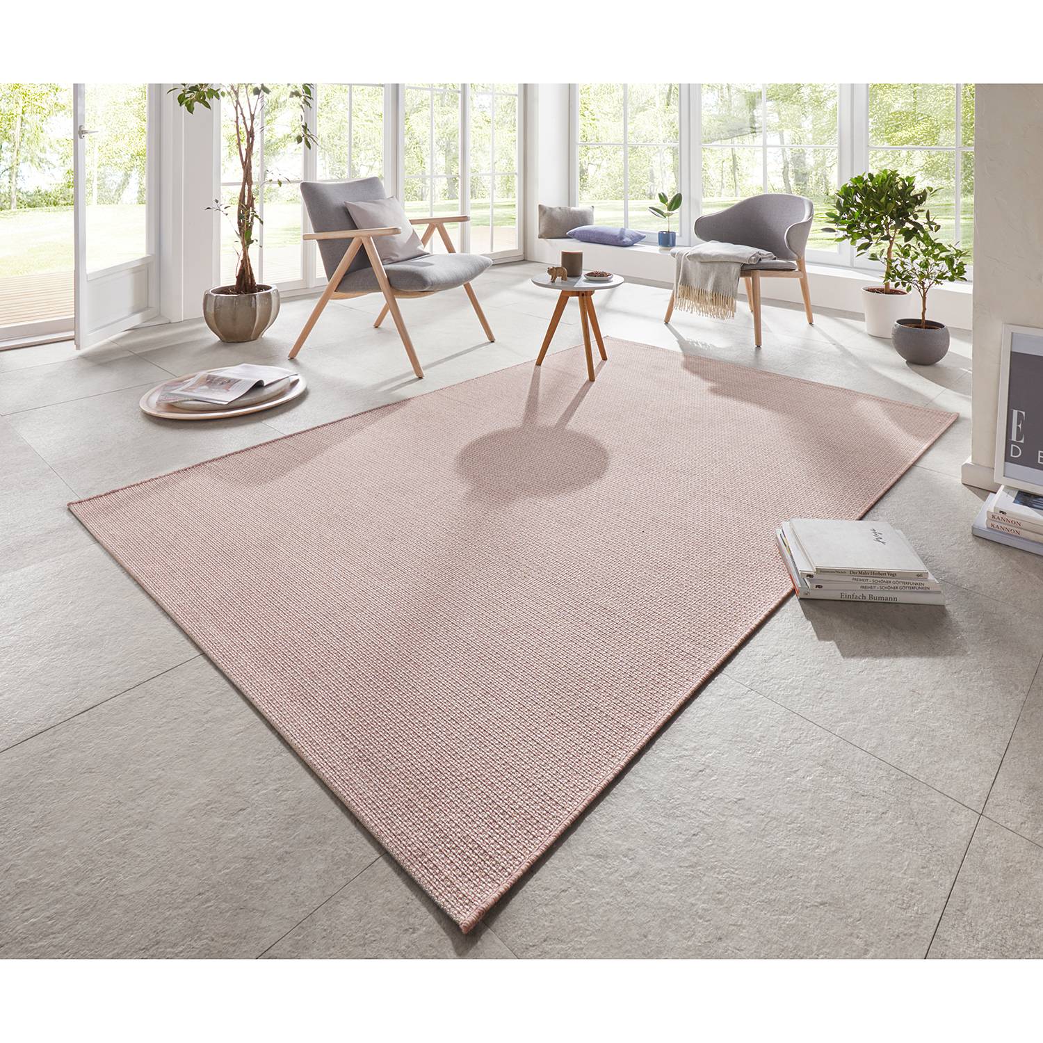 ELLE DECOR Teppich Millau Rosa für Innen/Außen Rechteckig 140x200 cm (BxT) Kunstfaser von ELLE DECORATION