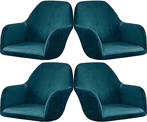 ELYSYSRL Stretch Stuhlhussen Samt mit Armlehne Stuhlbezug 1/6/2/4er Set Luxus-Samt Bürostuhl Bezug Stuhlschonbezug Sessel Esszimmerstuhlhussen Armlehnstuhl Stuhlabdeckung (Color : #3, Size : 4 Stück) von ELYSYSRL