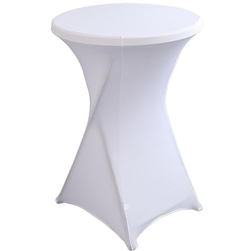 Schwarz Stehtisch Hussen Stretch Stehtisch Tischdecke mit Rock, 60×110cm/80×110cm Runder Cocktail-Tischrock, Bistrotisch-Bartisch-Abdeckung für Party, Hochzeit, Banketttisch ( Color : #1 , Size : 60x1 von ELYSYSRL