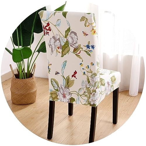 Stretch Stuhlhussen/Stuhlbezug 4er 6er 2er set mit Blumen Muster Stuhlhussen für Esszimmerstühle Universal Beschützer Stuhlüberzug für Hotel, Bankett, Küche, Restaurant, Haus, Hochzeit ( Color : #12 , von ELYSYSRL