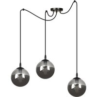 Emibig gigi Schwarze Glaskugel-Cluster-Pendel-Deckenleuchte mit Graphitglasschirmen, 3x E14 von EMIBIG LIGHTING