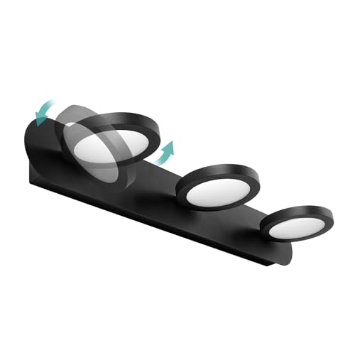 EMKE LED Spiegelleuchte Bad Spiegellampen für das Bad, Spiegellampe Badezimmer 50cm 360° Drehbar 3 Licht 15W Wandleuchte Badezimmer, Spiegelbeleuchtung Wandlampe Bad Wand Lampe Schwarz EMKE LED Spiegelleuchte Bad Spiegellampen für das Bad, Spiegellampe Badezimmer 50cm 360° Drehbar 3 Licht 15W Wandleuchte Badezimmer, Spiegelbeleuchtung Wandlampe Bad Wand Lampe Schwarz von EMKE